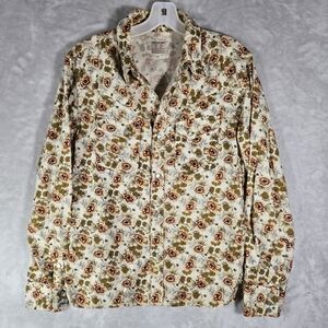 The Flat Head Botanical Pearl Snap Western Shirt Mens Size 40 Long Sleeve Japan